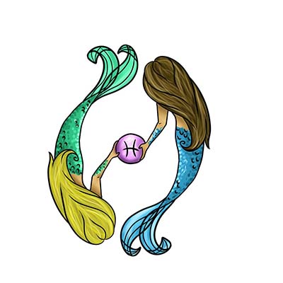 Mermaid new pisces zodiac design Fake Temporary Water Transfer Tattoo Stickers NO.10119